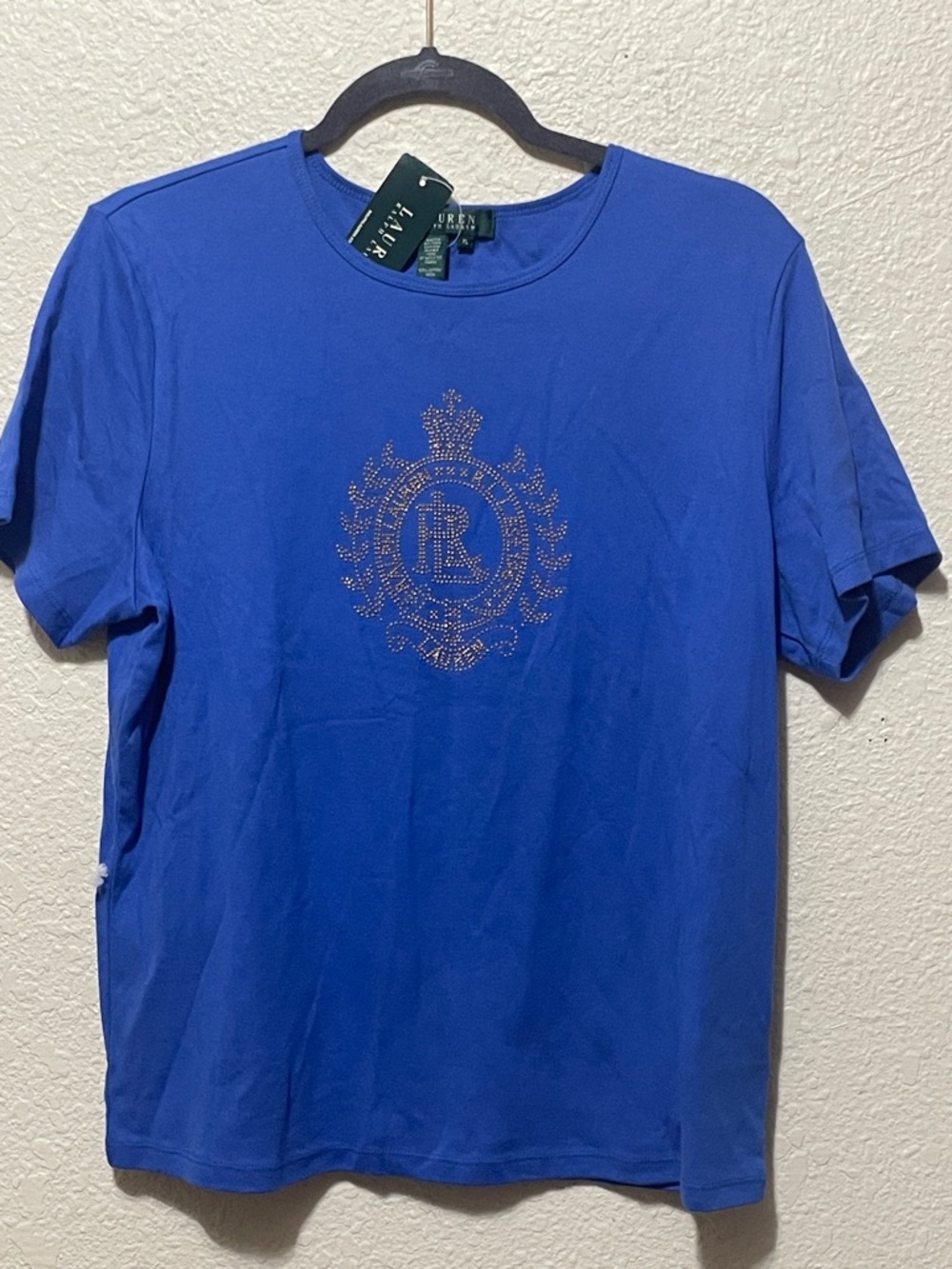 Lauren Ralph Lauren Women's Blue Tee Shirt. NWT. Size XL.